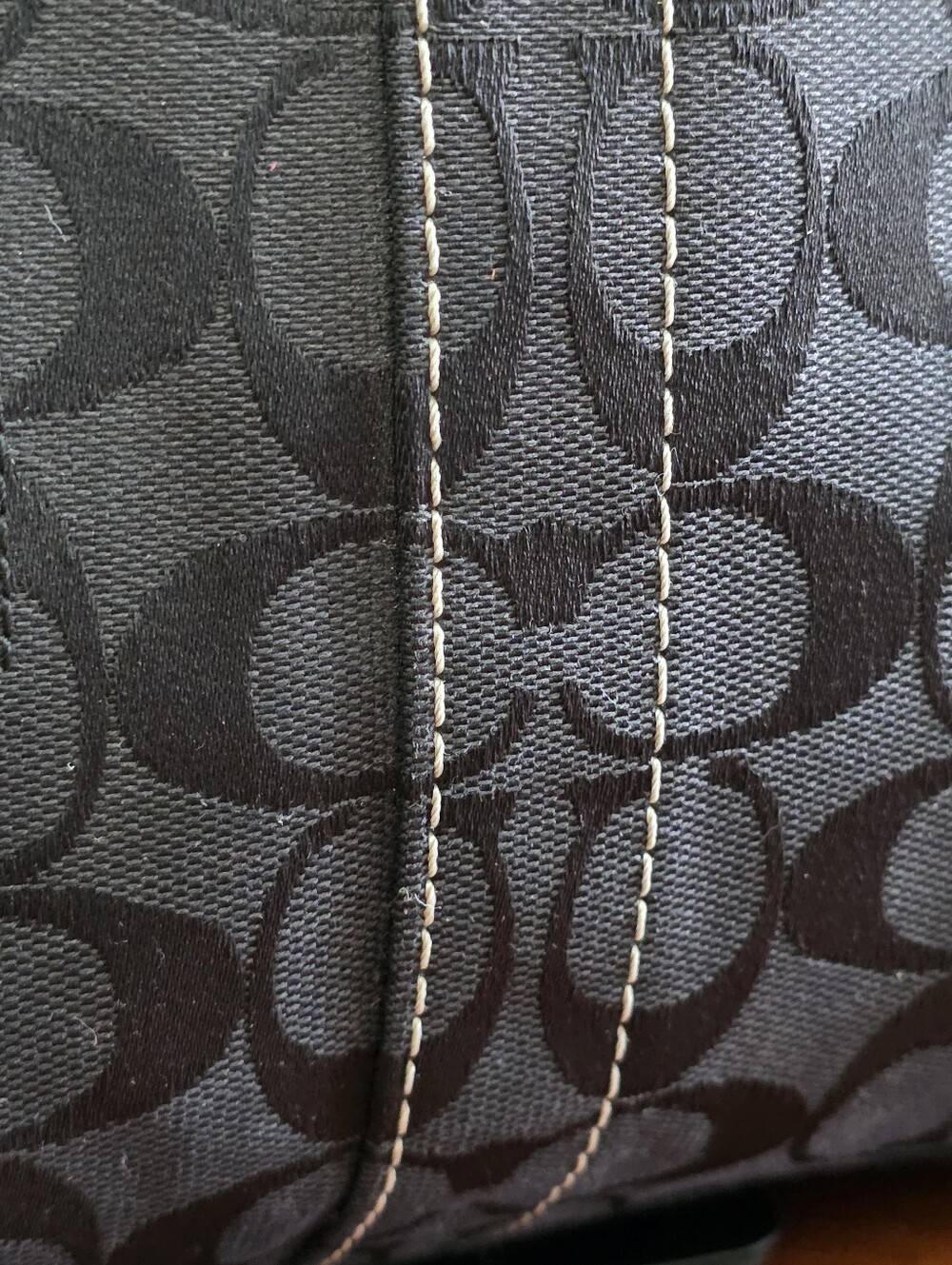 Coach 10532 Hamptons Signature Jacquard Satchel Black Leather Y2K - Picture 7 of 16